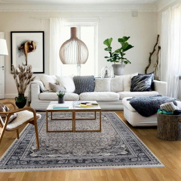 Ковер 00268 - GREY / BLUE - Прямоугольник - коллекция DUBAI