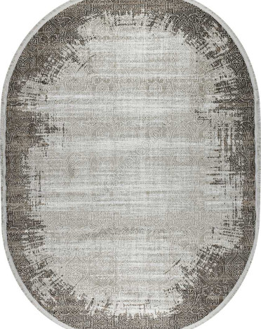 Ковер турецкий овальный 36949C Sanat Viscon (полиэстер хит сет, бежевый)
