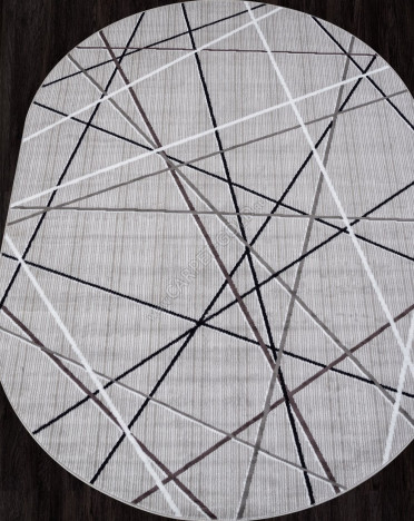 Ковер российский F395 SILVER (Полипропилен, серый) овальный