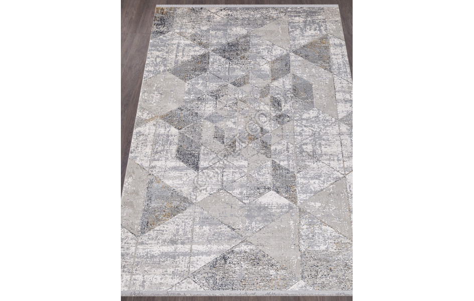Турецкий ковер из вискозы B096A - CREAM / D.GRAY MAXELL