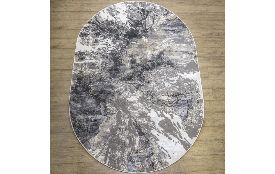 КОВРЫ ДИЗАЙН KN43A ЦВЕТ SHRNIK DARK GRAY Rich овал